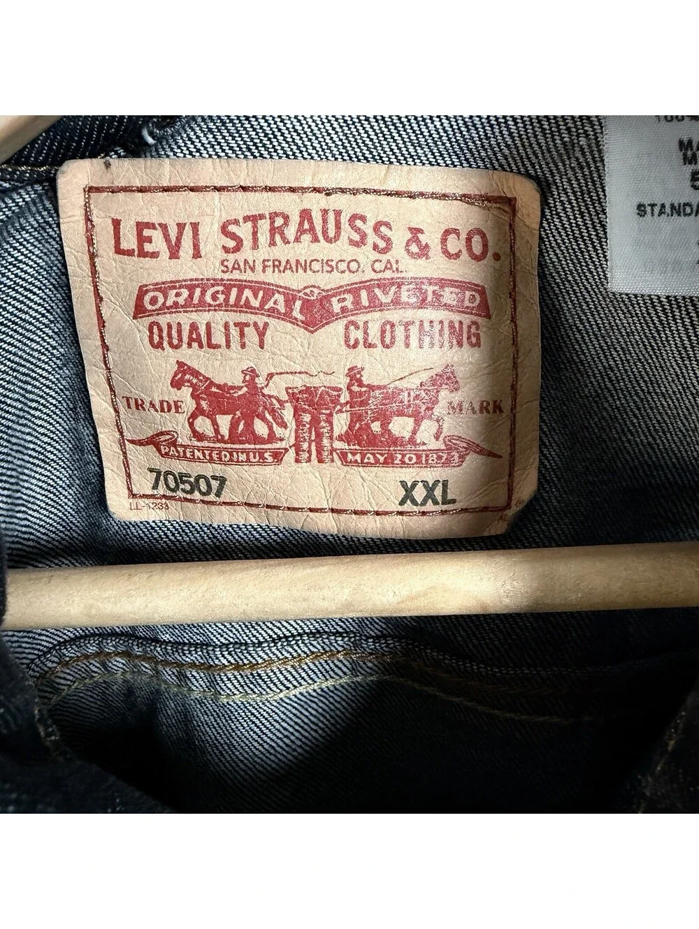Levi's Y2K 70507 Standard Trucker Charcoal Black Denim Jacket Mens Size XXL